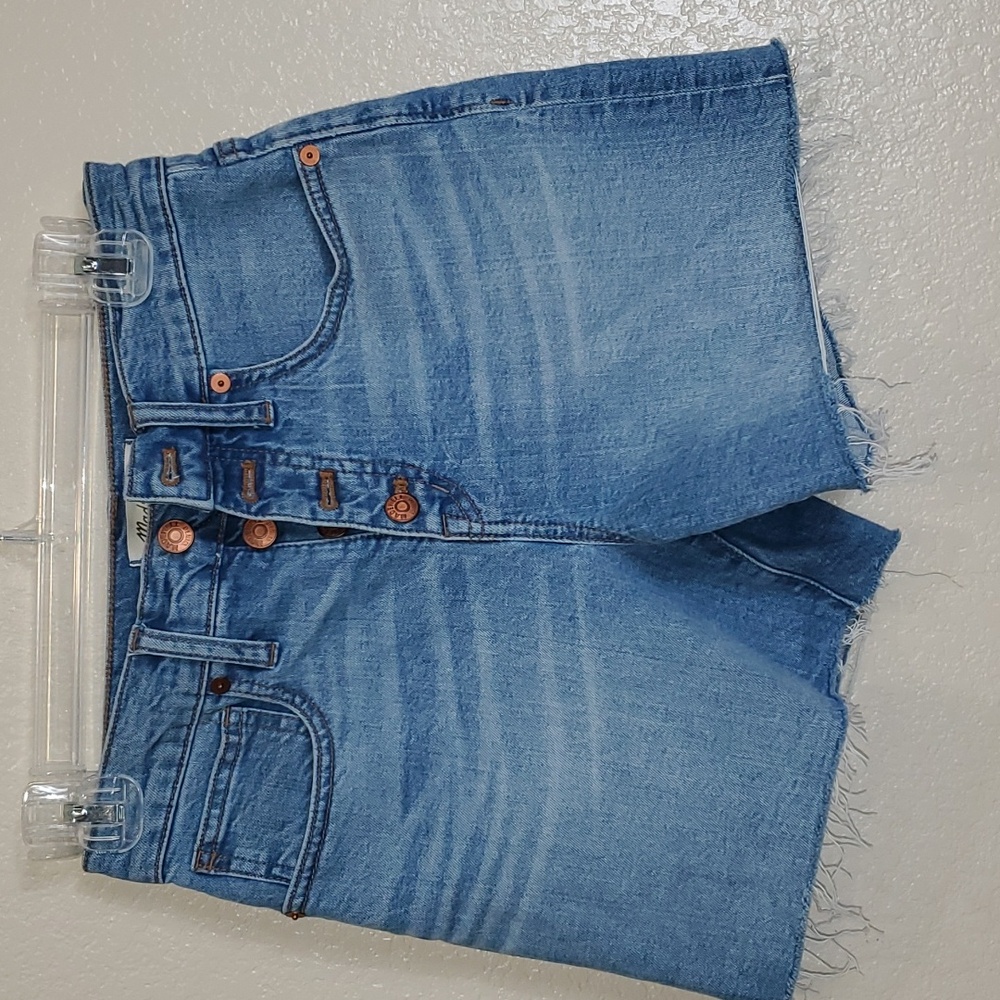 Madewell Denim Cut-Off High Rise Shorts Size 24 Festival Beach Summer Bl…